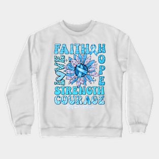 Thyroid Disease Awareness - Sunflower strong faith love Crewneck Sweatshirt